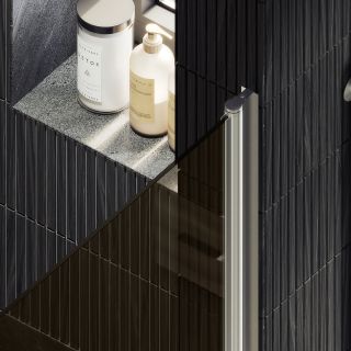 Душевая дверь MaybahGlass MGD-459-5 90см хром матовый/бронза